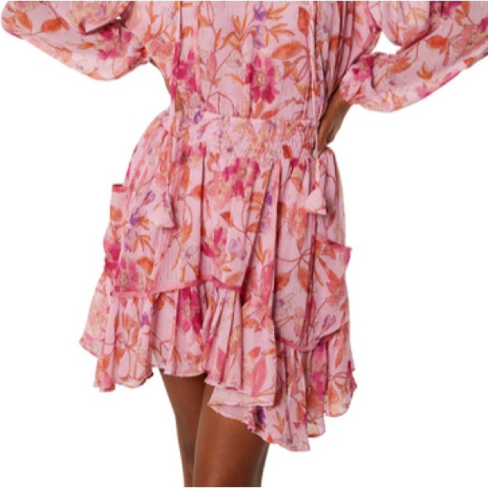 Misa Los Angeles Anka Flora Top AND Soma Mini Ruffled Skirt Fire Floral Mix - Picture 16 of 16